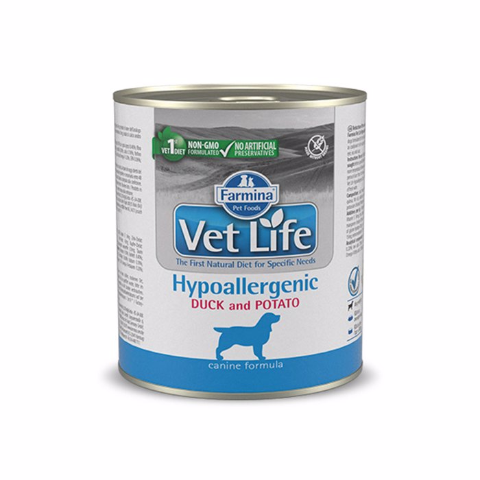 Farmina Vet Life Hypoallergenic ugi Trofi Skulou me Papia kai Patates se Konserba 300gr